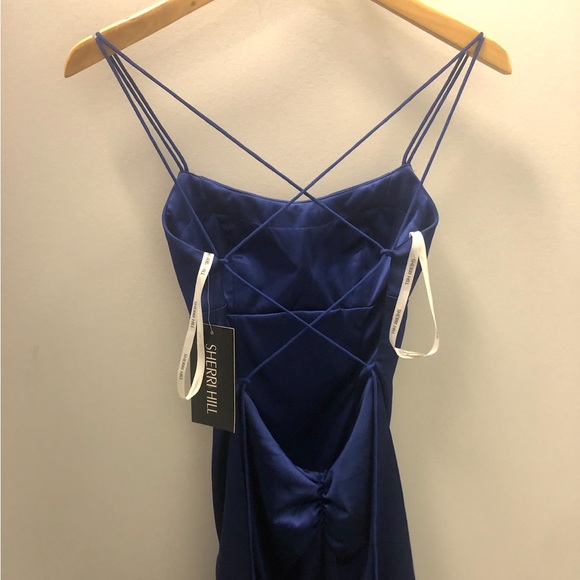 Sherri Hill Blue Backless Dress (for prom, wedding, party, etc.) - Picture 4 of 6